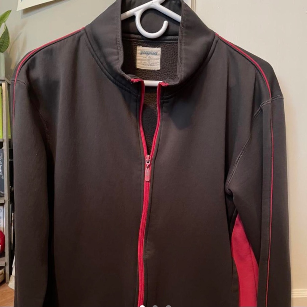 grey and pick athletic jacket from jansport.